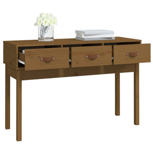 Honigbrauner Konsolentisch Kiefer Massivholz 114 cm