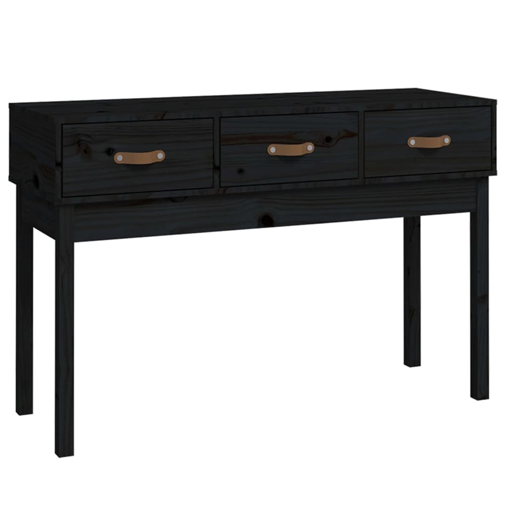 vidaXL Table console Noir 114x40x75 cm Bois de pin massif