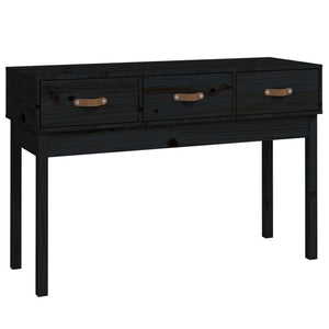 Schwarzer Konsolentisch Kiefer Massivholz 114cm