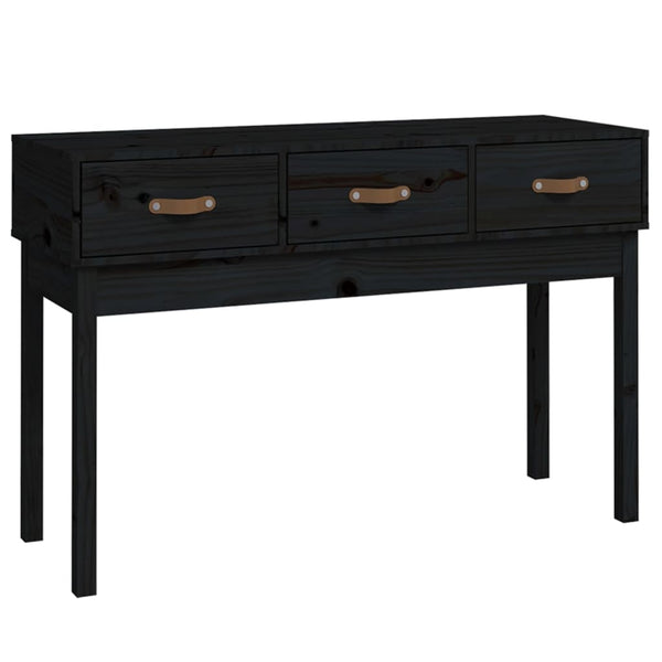 Schwarzer Konsolentisch Kiefer Massivholz 114cm