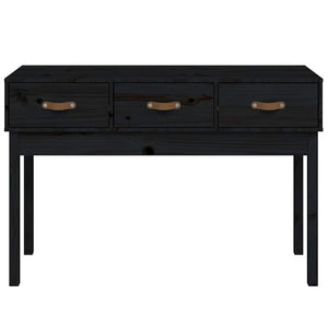 Schwarzer Konsolentisch Kiefer Massivholz 114cm
