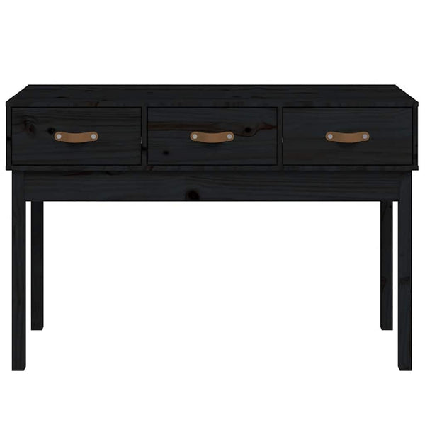 Schwarzer Konsolentisch Kiefer Massivholz 114cm