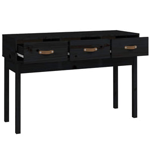 Schwarzer Konsolentisch Kiefer Massivholz 114cm