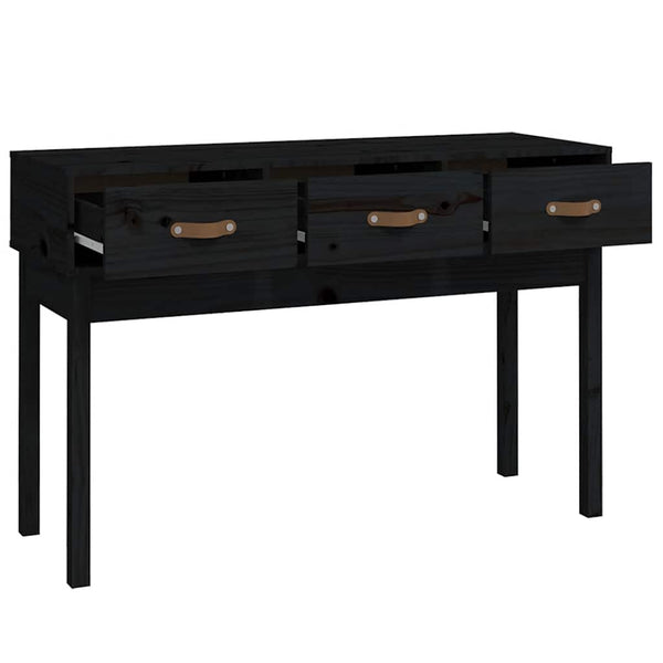 Schwarzer Konsolentisch Kiefer Massivholz 114cm