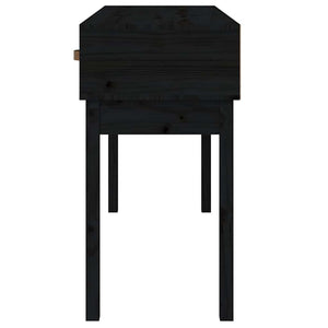 Schwarzer Konsolentisch Kiefer Massivholz 114cm