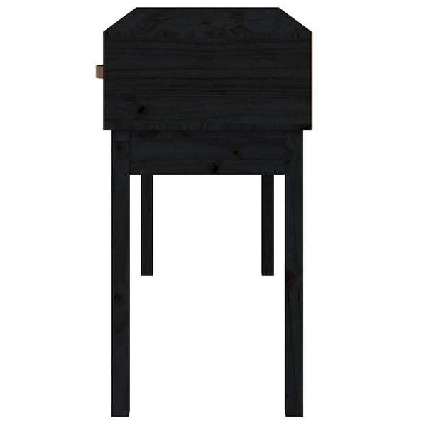 Schwarzer Konsolentisch Kiefer Massivholz 114cm