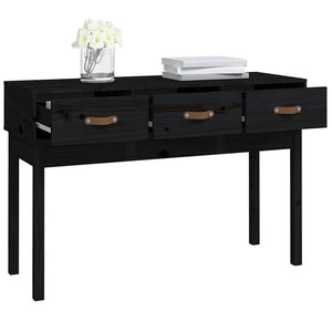 Schwarzer Konsolentisch Kiefer Massivholz 114cm