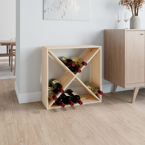 Weinregal aus Kiefernholz, 62 cm