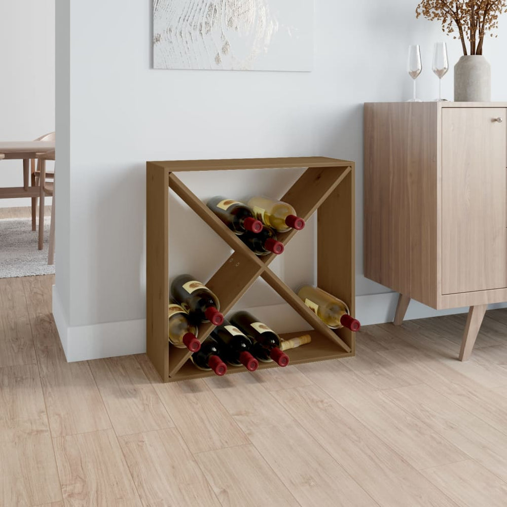 Weinregal Honigbraun Kiefer Massivholz
