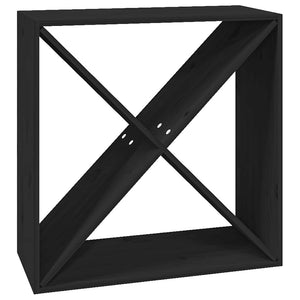 Schwarzes Weinregal aus Kiefernholz, 62 cm