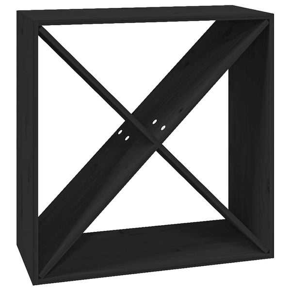 Schwarzes Weinregal aus Kiefernholz, 62 cm