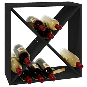 Schwarzes Weinregal aus Kiefernholz, 62 cm