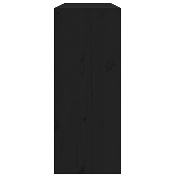Schwarzes Weinregal aus Kiefernholz, 62 cm