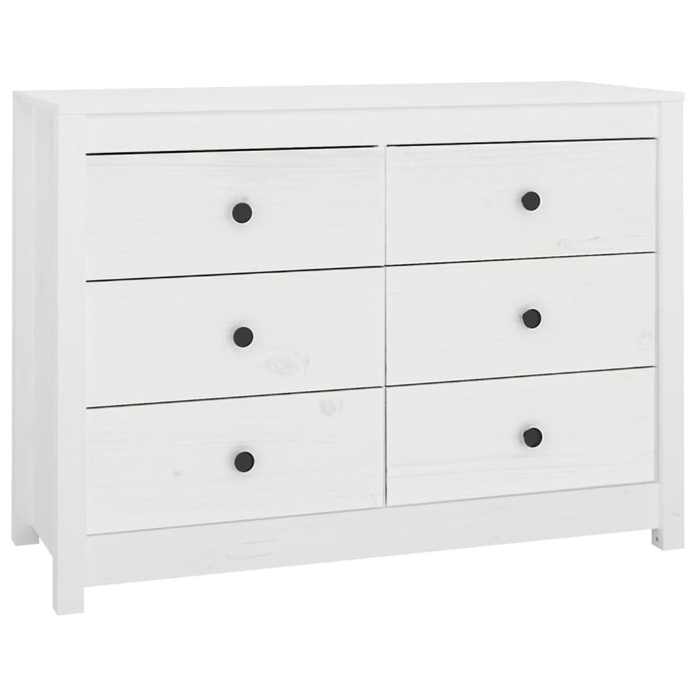 Weißer Beistellschrank Kiefer Massivholz 100cm