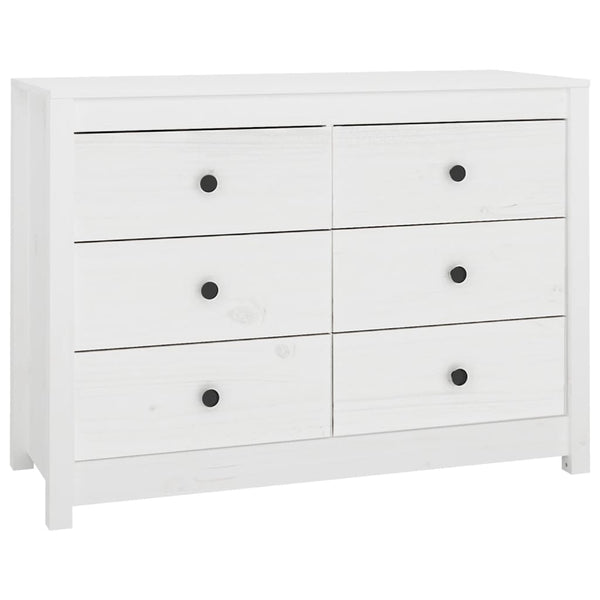 Weißer Beistellschrank Kiefer Massivholz 100cm