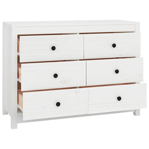 Weißer Beistellschrank Kiefer Massivholz 100cm