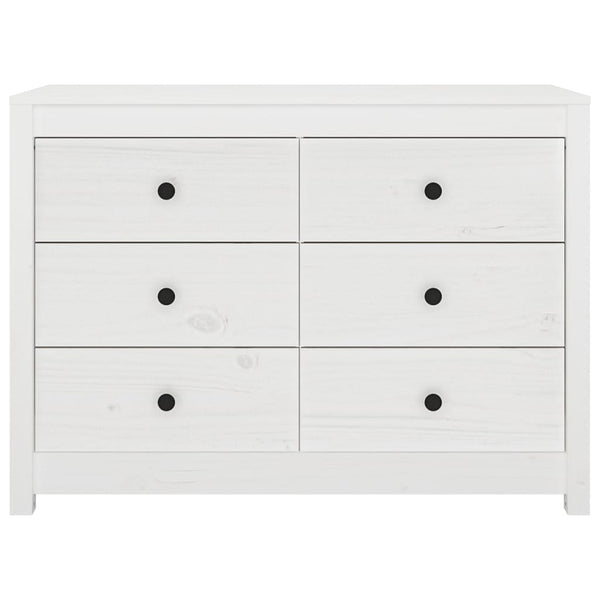 Weißer Beistellschrank Kiefer Massivholz 100cm