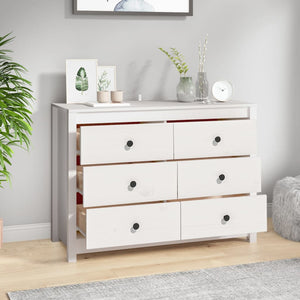Weißer Beistellschrank Kiefer Massivholz 100cm