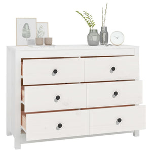Weißer Beistellschrank Kiefer Massivholz 100cm