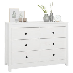 Weißer Beistellschrank Kiefer Massivholz 100cm