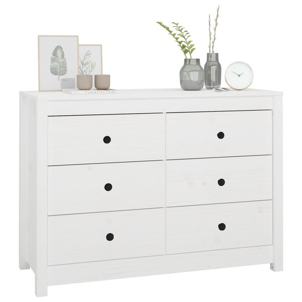 Weißer Beistellschrank Kiefer Massivholz 100cm