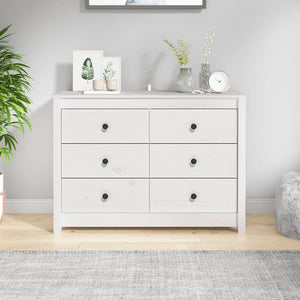Weißer Beistellschrank Kiefer Massivholz 100cm
