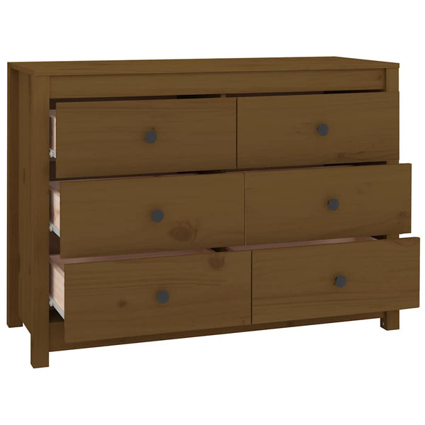 Honigbrauner Beistellschrank Kiefer Massivholz 100x40x72 cm