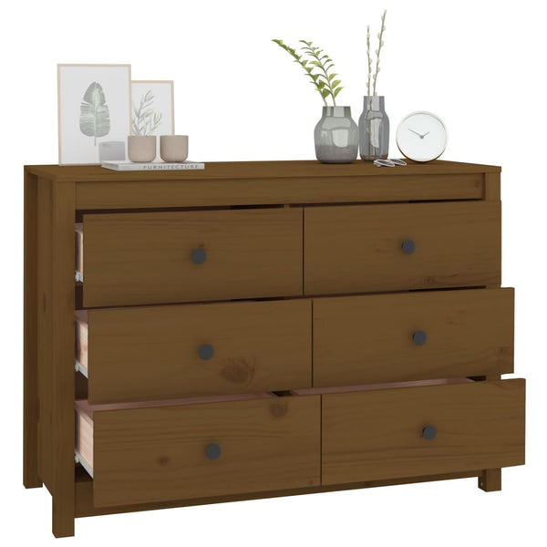 Honigbrauner Beistellschrank Kiefer Massivholz 100x40x72 cm