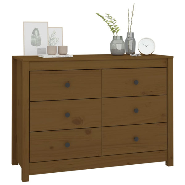 Honigbrauner Beistellschrank Kiefer Massivholz 100x40x72 cm