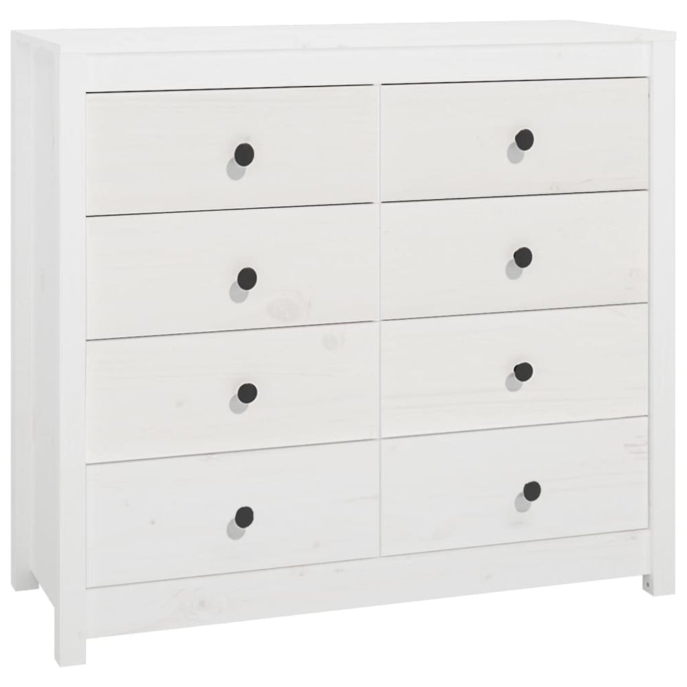 Weißer Beistellschrank Kiefer Massivholz 100x90cm