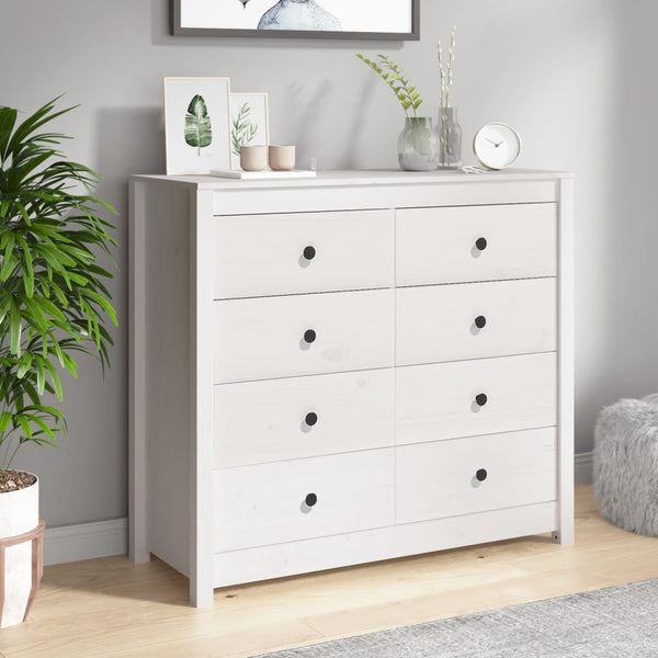 vidaXL Armoirette latérale blanc 100x40x90 cm pin massif