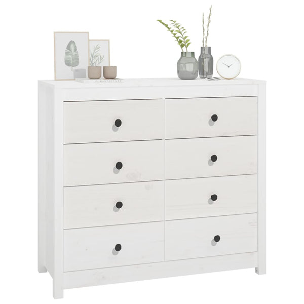 vidaXL Armoirette latérale blanc 100x40x90 cm pin massif