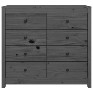 Grauer Beistellschrank Kiefer Massivholz 100x90cm