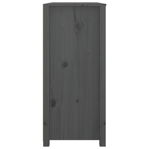 Grauer Beistellschrank Kiefer Massivholz 100x90cm