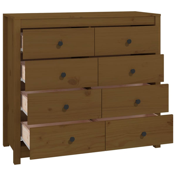 Honigbrauner Beistellschrank Kiefer Massivholz 100x90cm