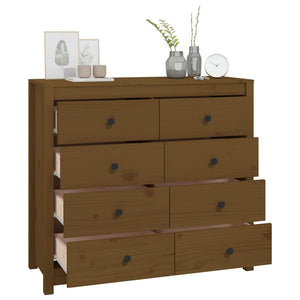 Honigbrauner Beistellschrank Kiefer Massivholz 100x90cm