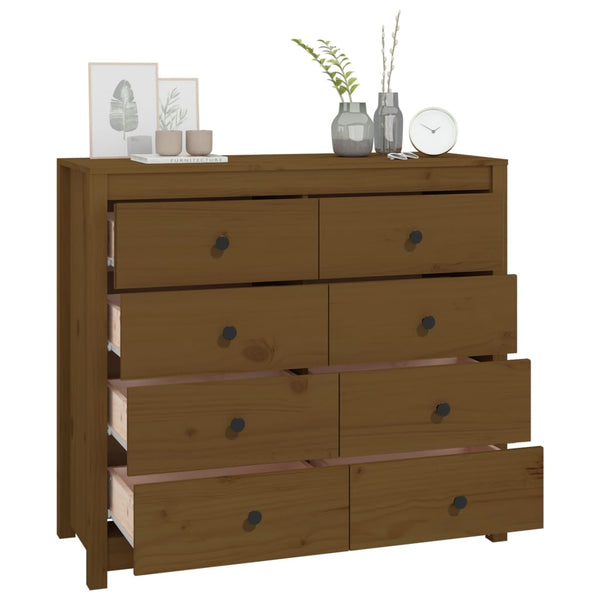Honigbrauner Beistellschrank Kiefer Massivholz 100x90cm