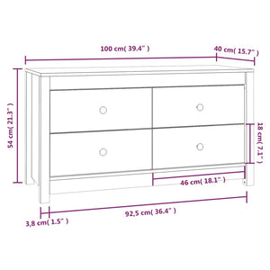 vidaXL Armoirette latérale blanc 100x40x54 cm Pin massif