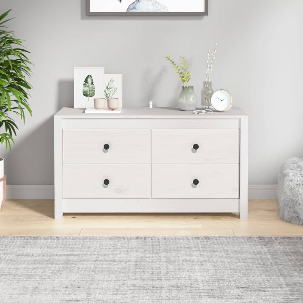 vidaXL Armoirette latérale blanc 100x40x54 cm Pin massif