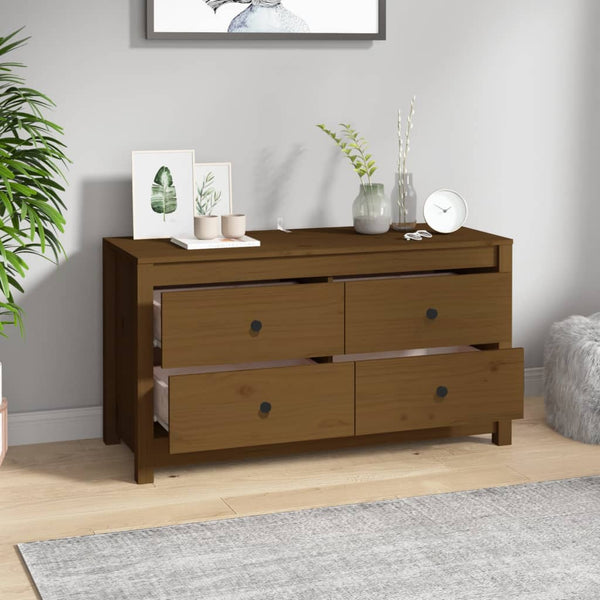 Beistellschrank Honigbraun Kiefer Massivholz 100x40x54 cm