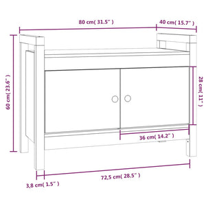 Flurbank Kiefer Massivholz 80x40x60 cm