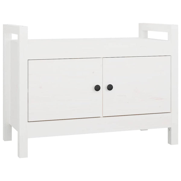Weiße Flurbank Kiefer massiv 80cm