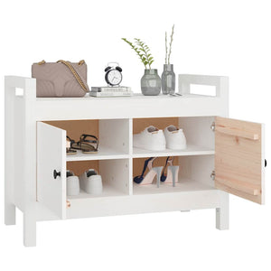 Weiße Flurbank Kiefer massiv 80cm