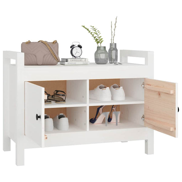 Weiße Flurbank Kiefer massiv 80cm