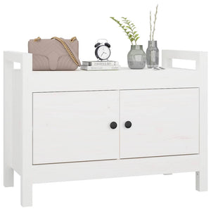 Weiße Flurbank Kiefer massiv 80cm