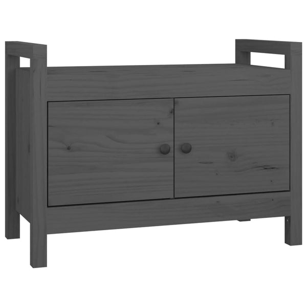 Graue Flurbank 80 cm Kiefer Massivholz