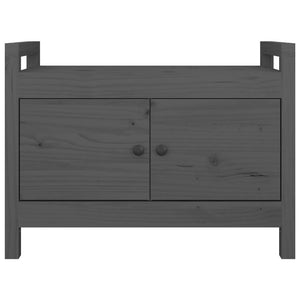 Graue Flurbank 80 cm Kiefer Massivholz