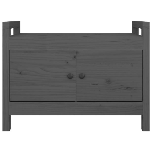 Graue Flurbank 80 cm Kiefer Massivholz