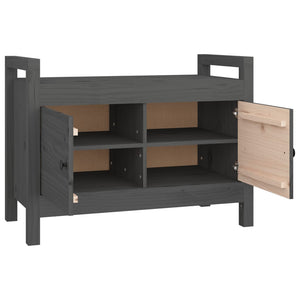 Graue Flurbank 80 cm Kiefer Massivholz