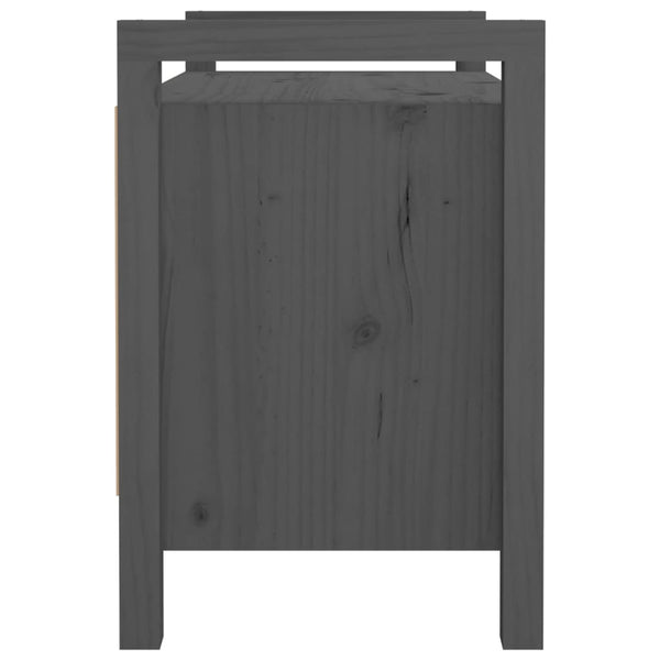 Graue Flurbank 80 cm Kiefer Massivholz